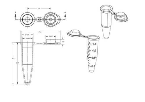 1.5mL Microcentrifuge Tubes with Snap Caps