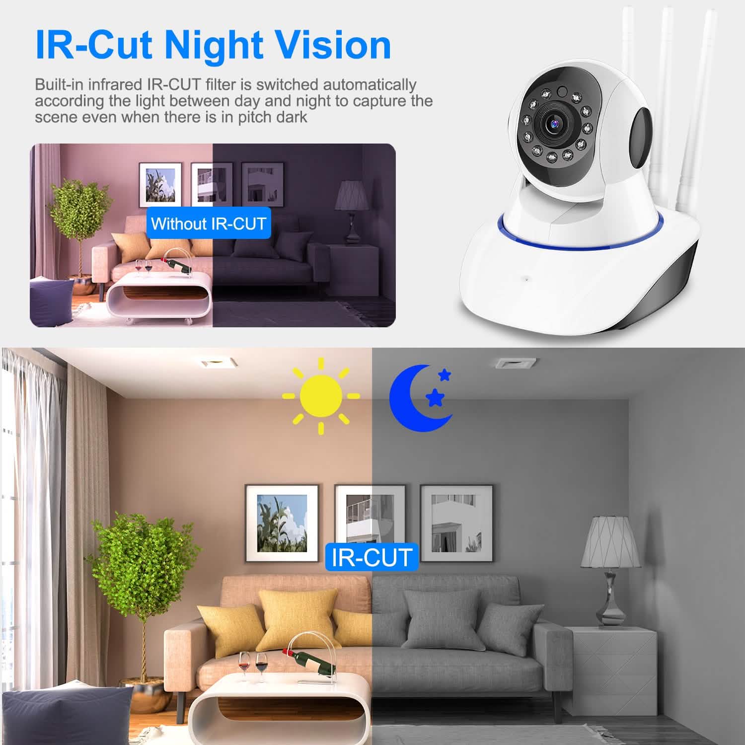 1080P WiFi IP Camera Motion Detection IR Night Vision Camcorder