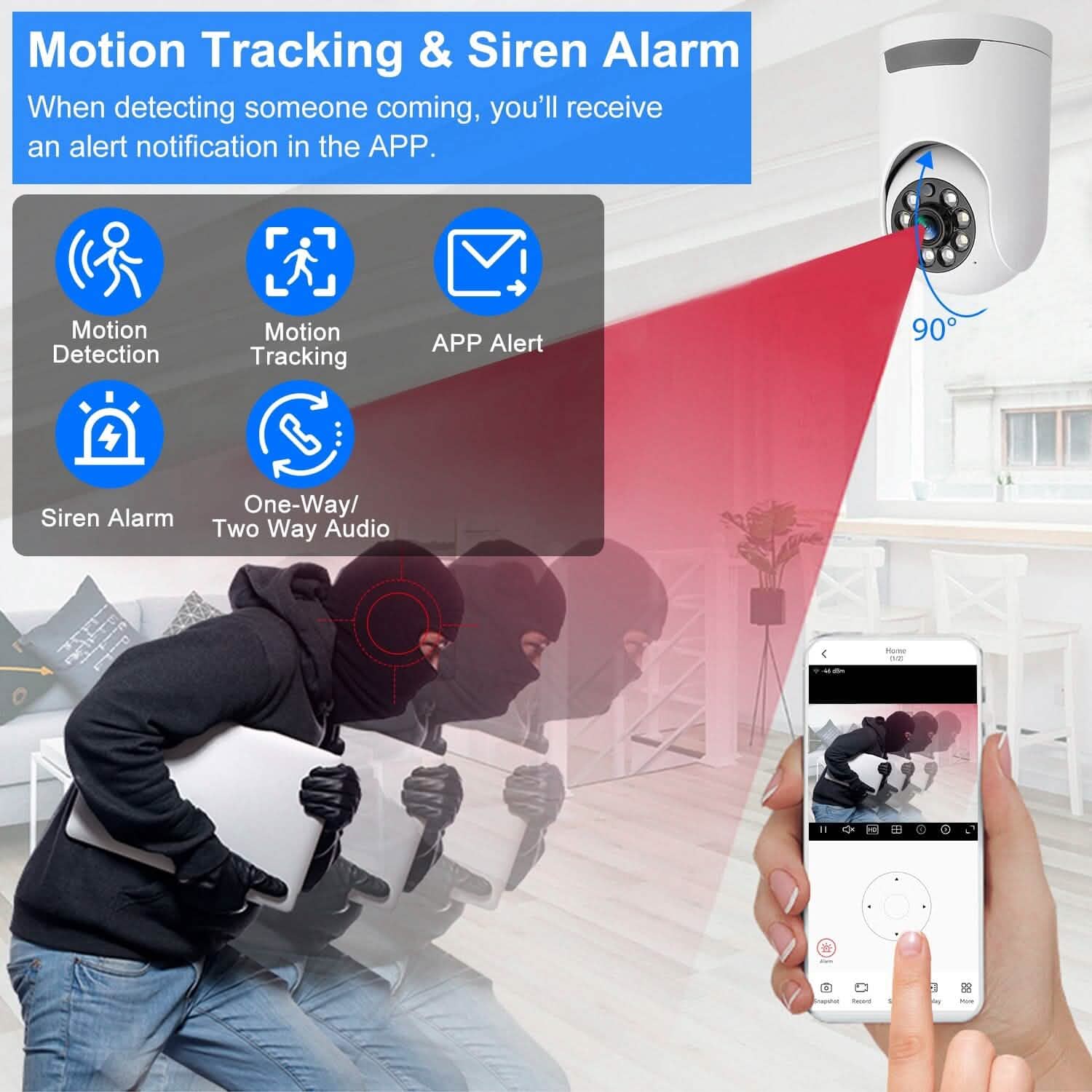 1080P Wifi IP Camera Pan Tilt Security Surveillance Camcorder