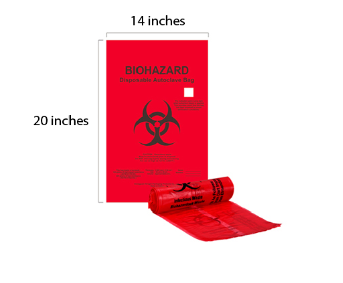 14x20 BIOHAZARD BAGS (2-3 GALLONS) 500pcs