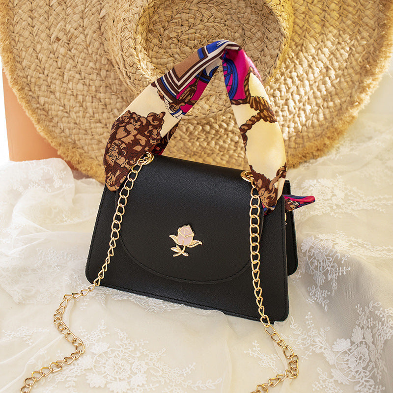Silk Scarf Handbag Mobile Phone Bag Chain Bag Shoulder Messenger Bag (See size chart where applicable)