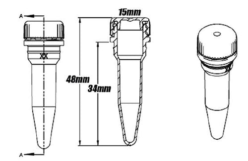 0.5ml Centrifuge Clear Tubes Sterile with Screw Cap