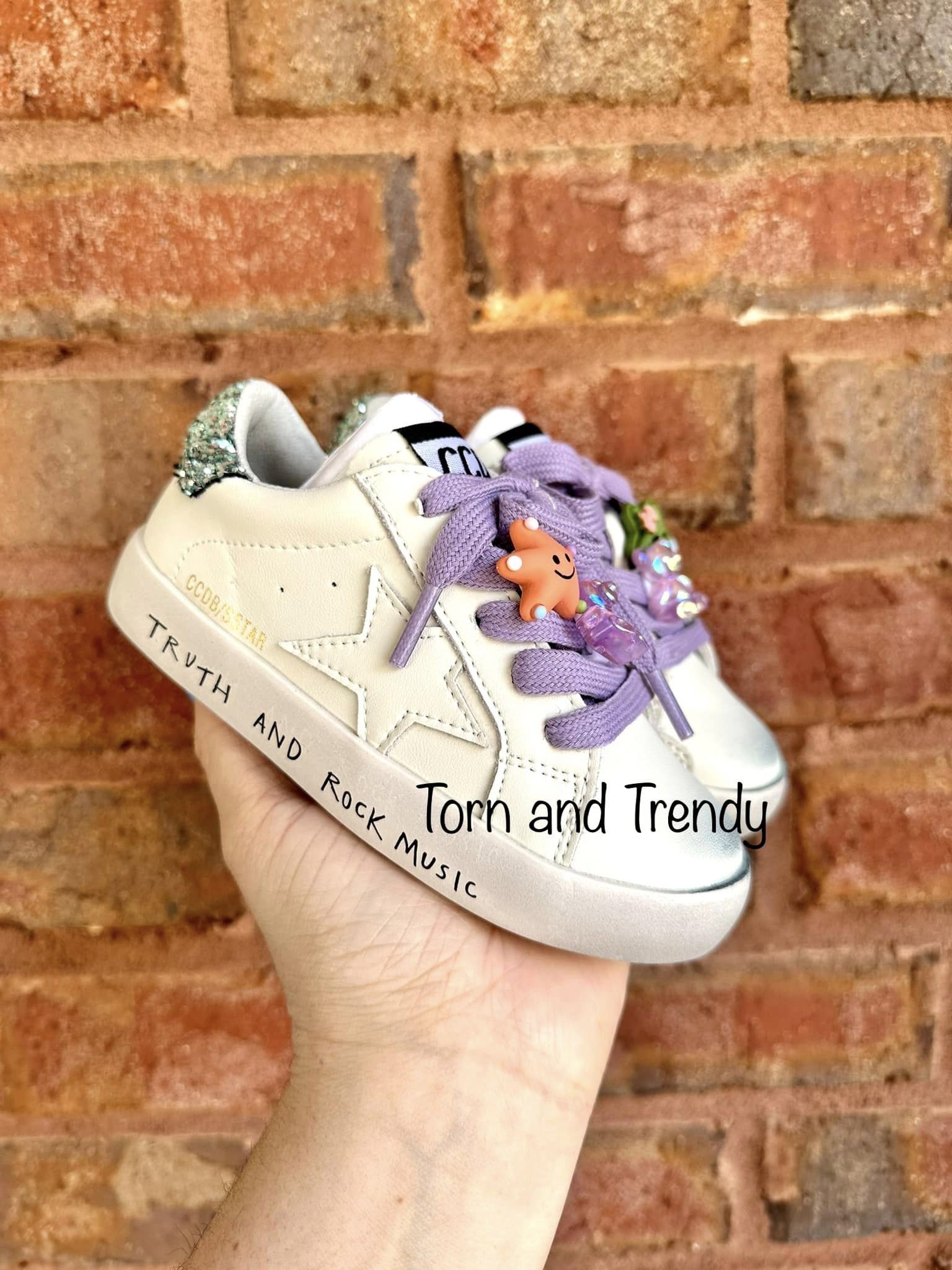 White Star with Purple Laces