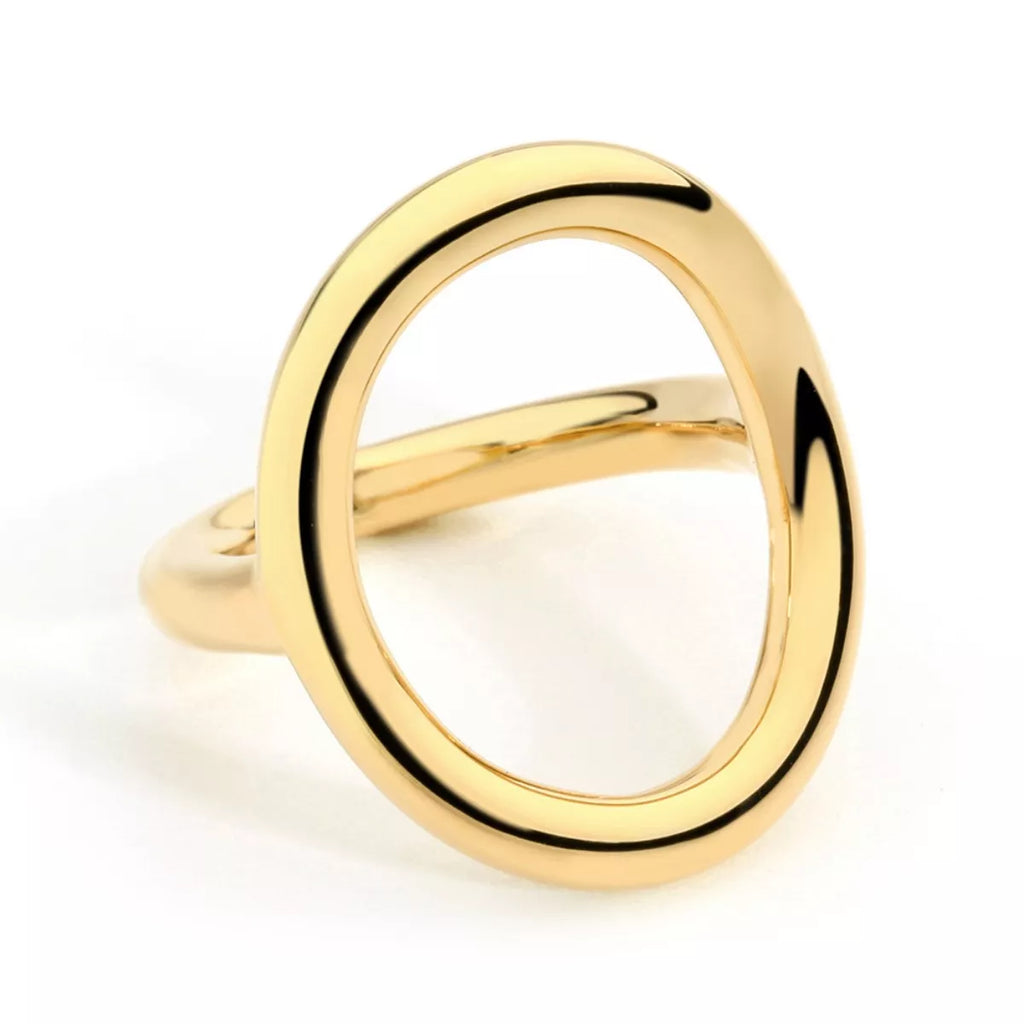 18K Gold-Plated Copper Round Ring