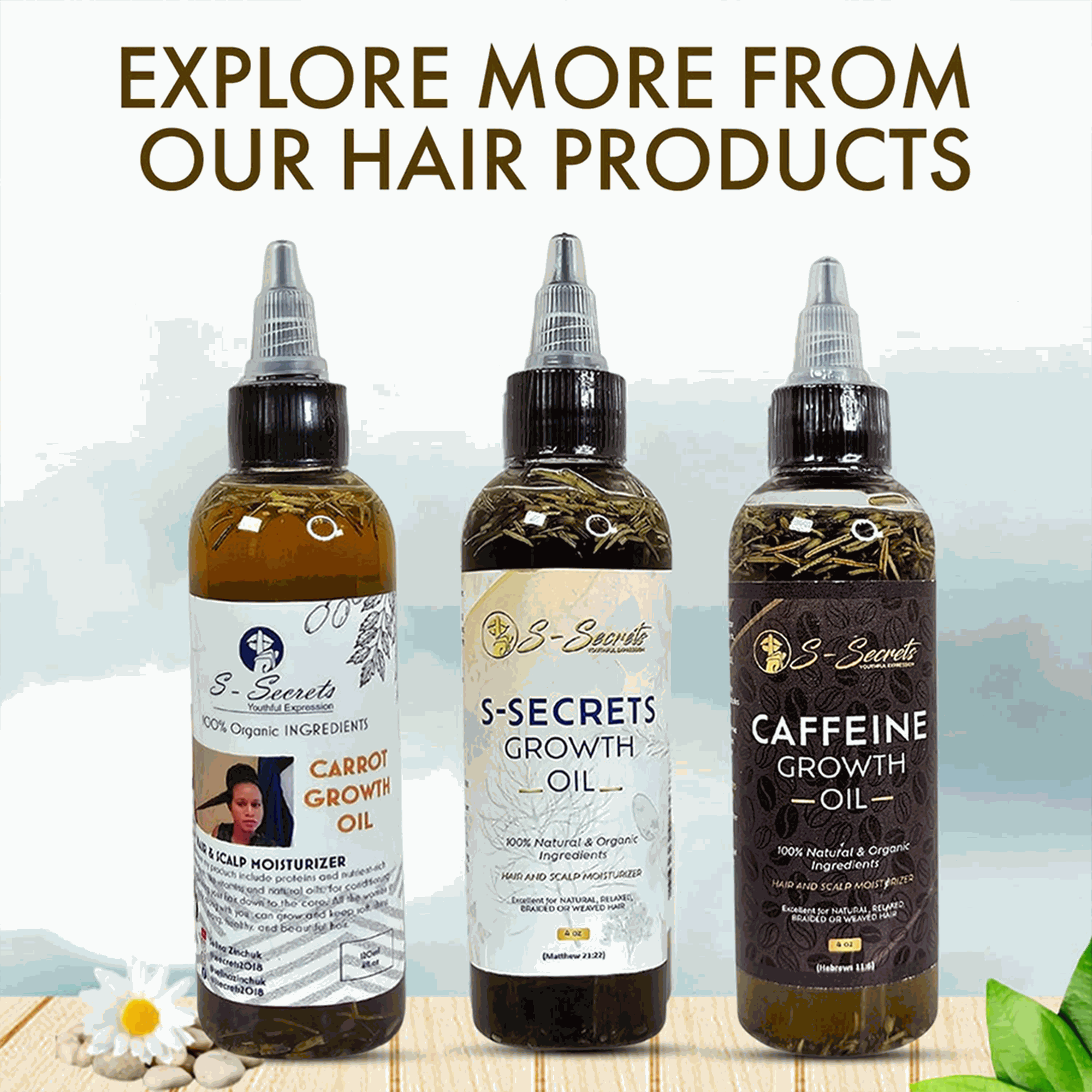 Caffeine Hair Growth Oil 4oz - Hair Growth Oil For Thinning, Balding with Caffeine, Biotin, Castor oil & Essential Oils for All Hair Types