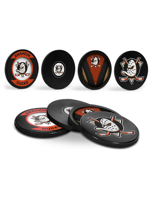 Anaheim Ducks Hockey Puck Coaster Set