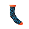 Blue, Orange Plaid Bamboo Sock