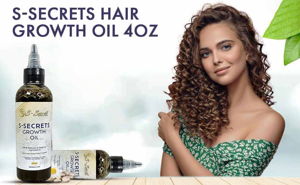 S-Secrets Scalp Stimulator Hair Growth Oil 4oz - Herbal Biotin & Essential Oils for All Hair Types