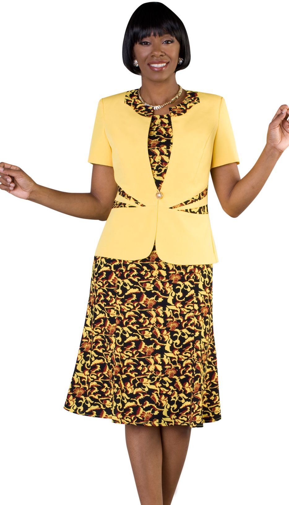 Tally Taylor Dress 9446C-Yellow Multi