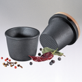 Spice Grater, Cast Iron with Beech Wood Lid, 3.5" H