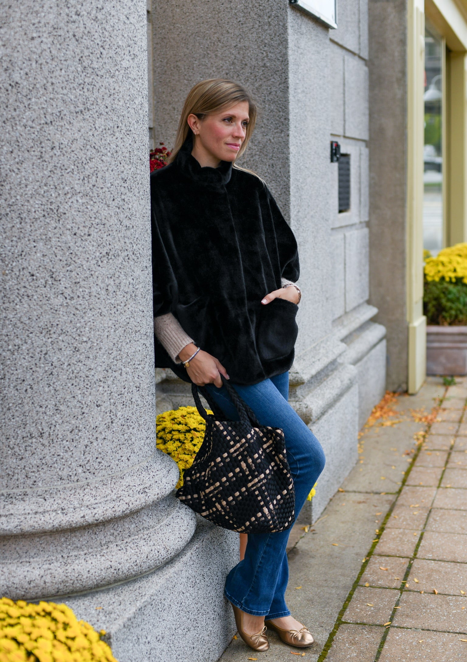 Audrey Faux Fur Poncho