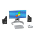 Desktop Computer - Minifig Scale - Custom Printed Set - Made Using LEGO® Parts