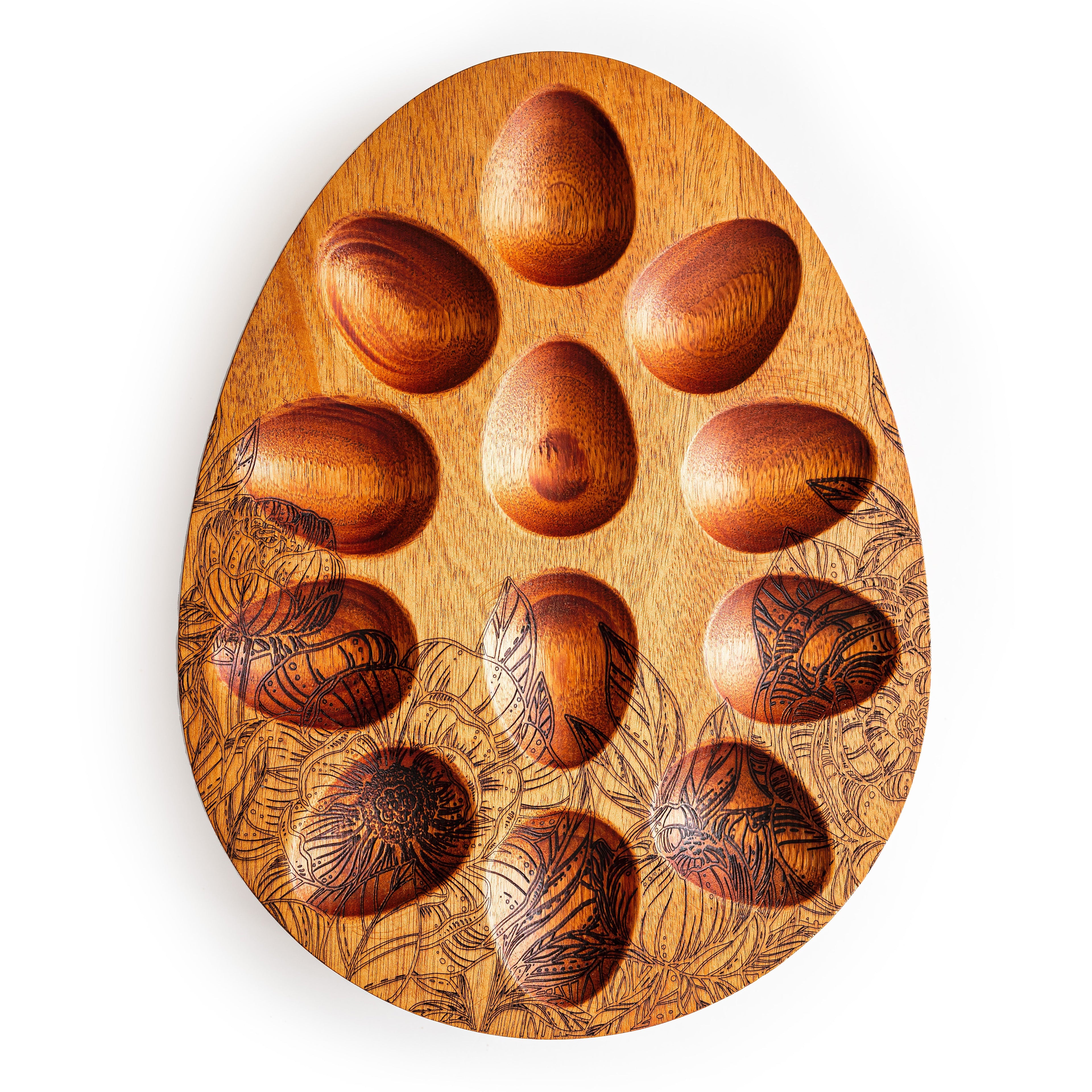 Wooden Egg Tray - Deviled Egg Serving Board