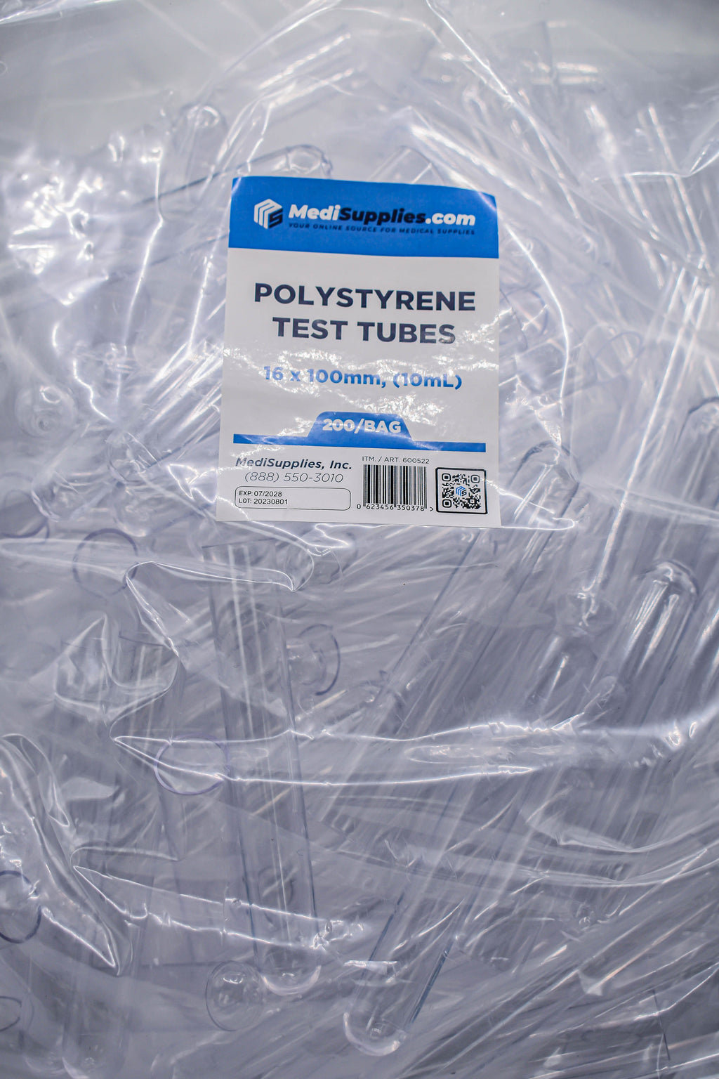 Polystyrene Clear Test Tube 16x100mm 10mL