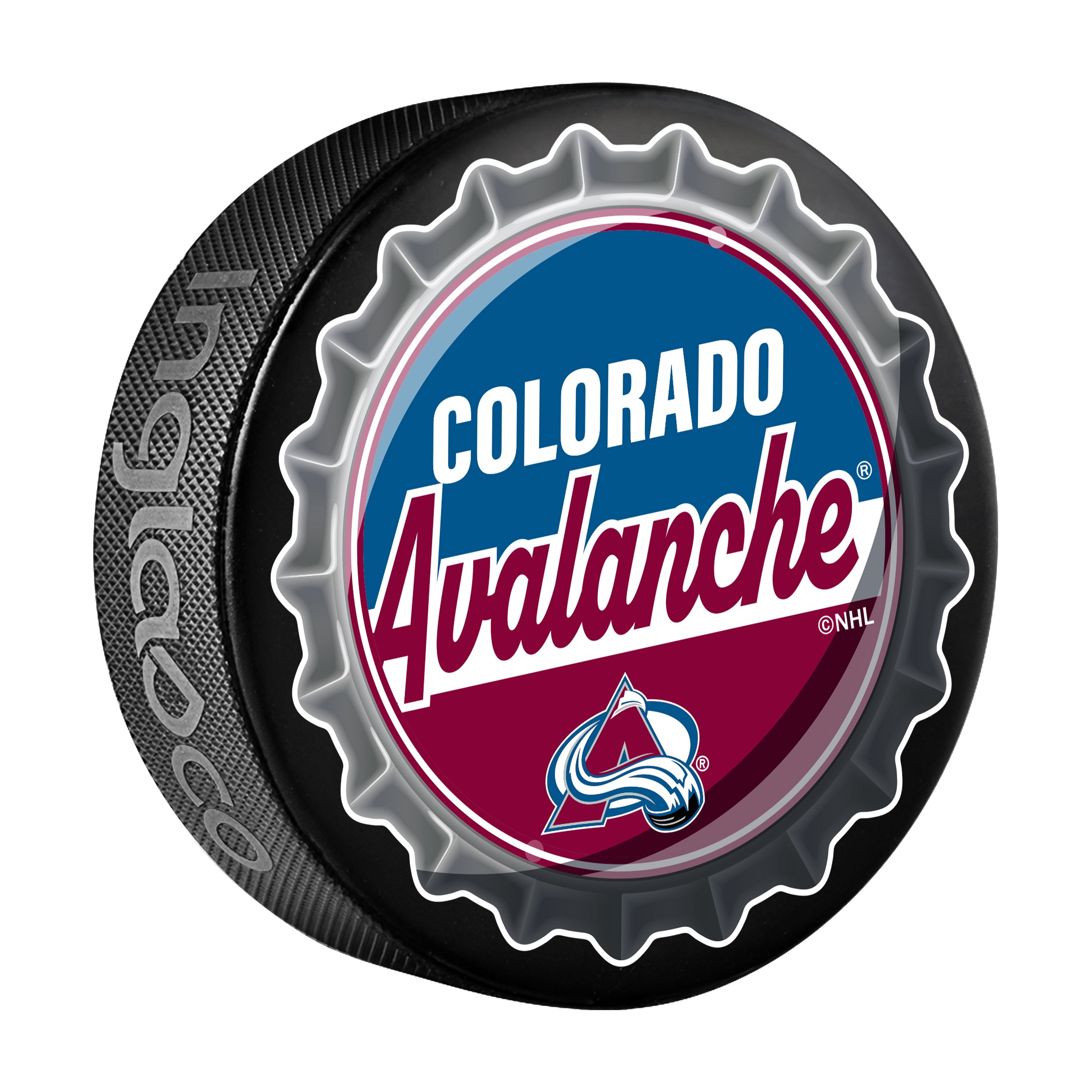 Colorado Avalanche Hockey Puck Bottle Opener