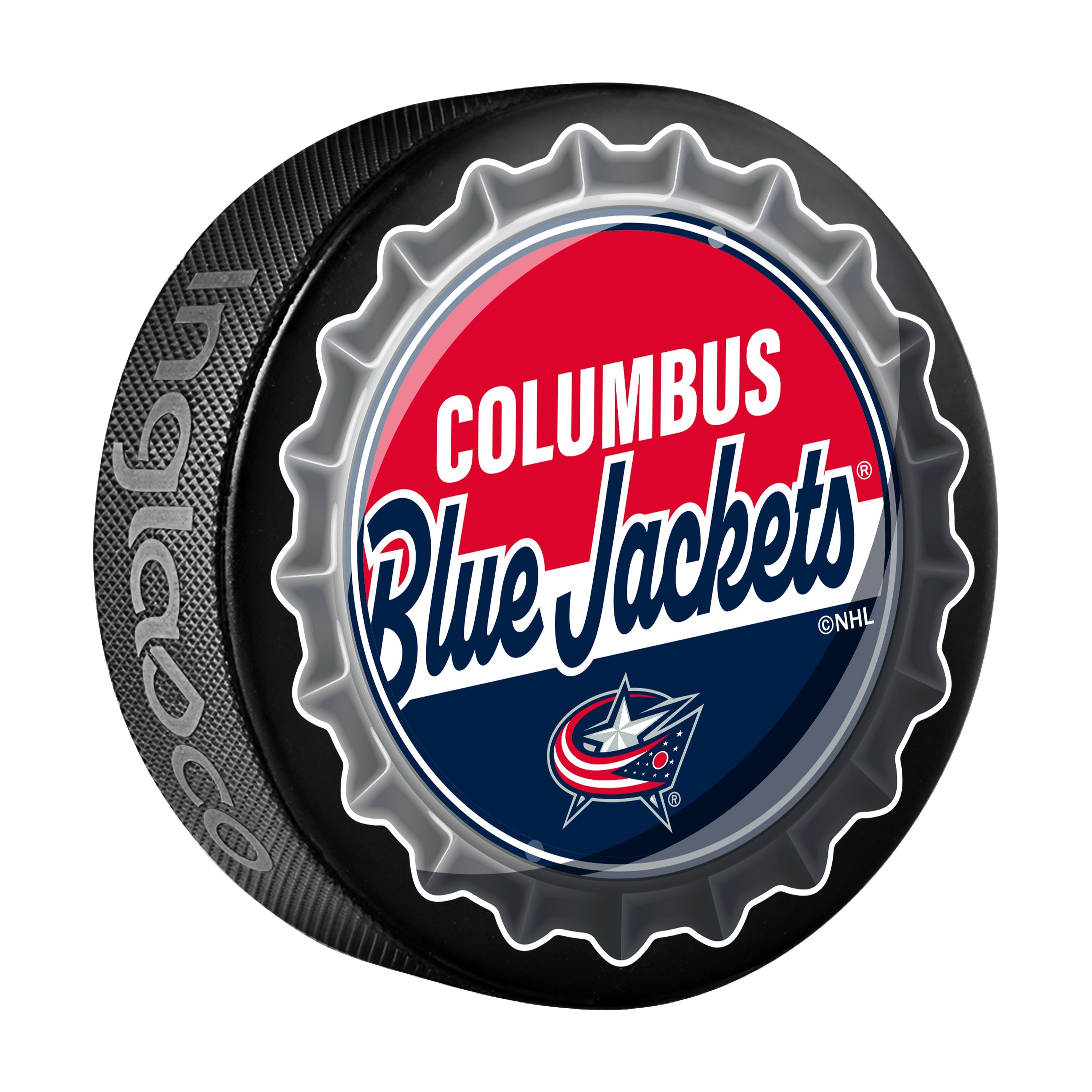 Columbus Blue Jackets Hockey Puck Bottle Opener