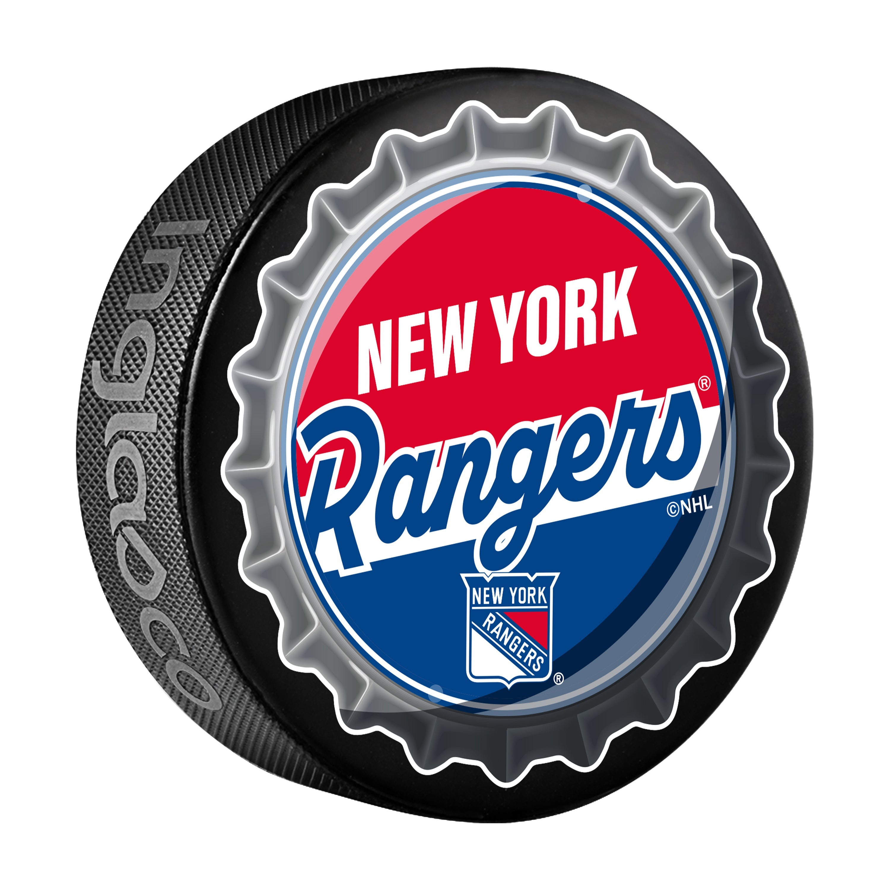 New York Rangers Hockey Puck Bottle Opener