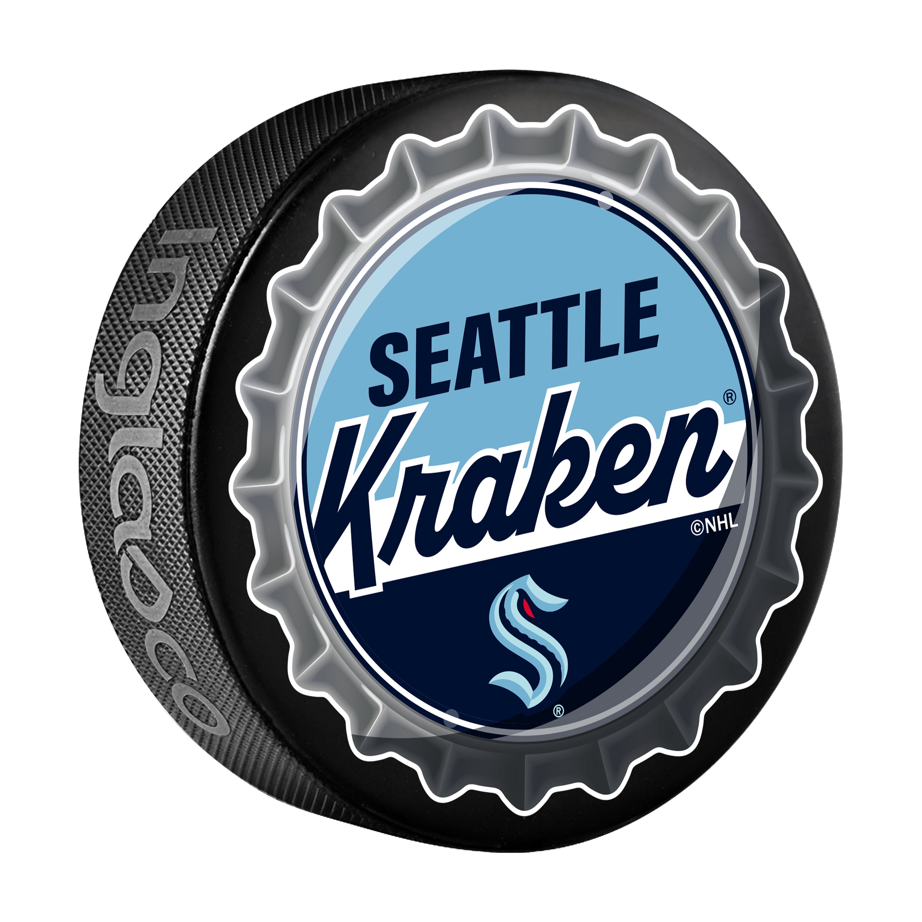 Seattle Kraken Hockey Puck Bottle Opener