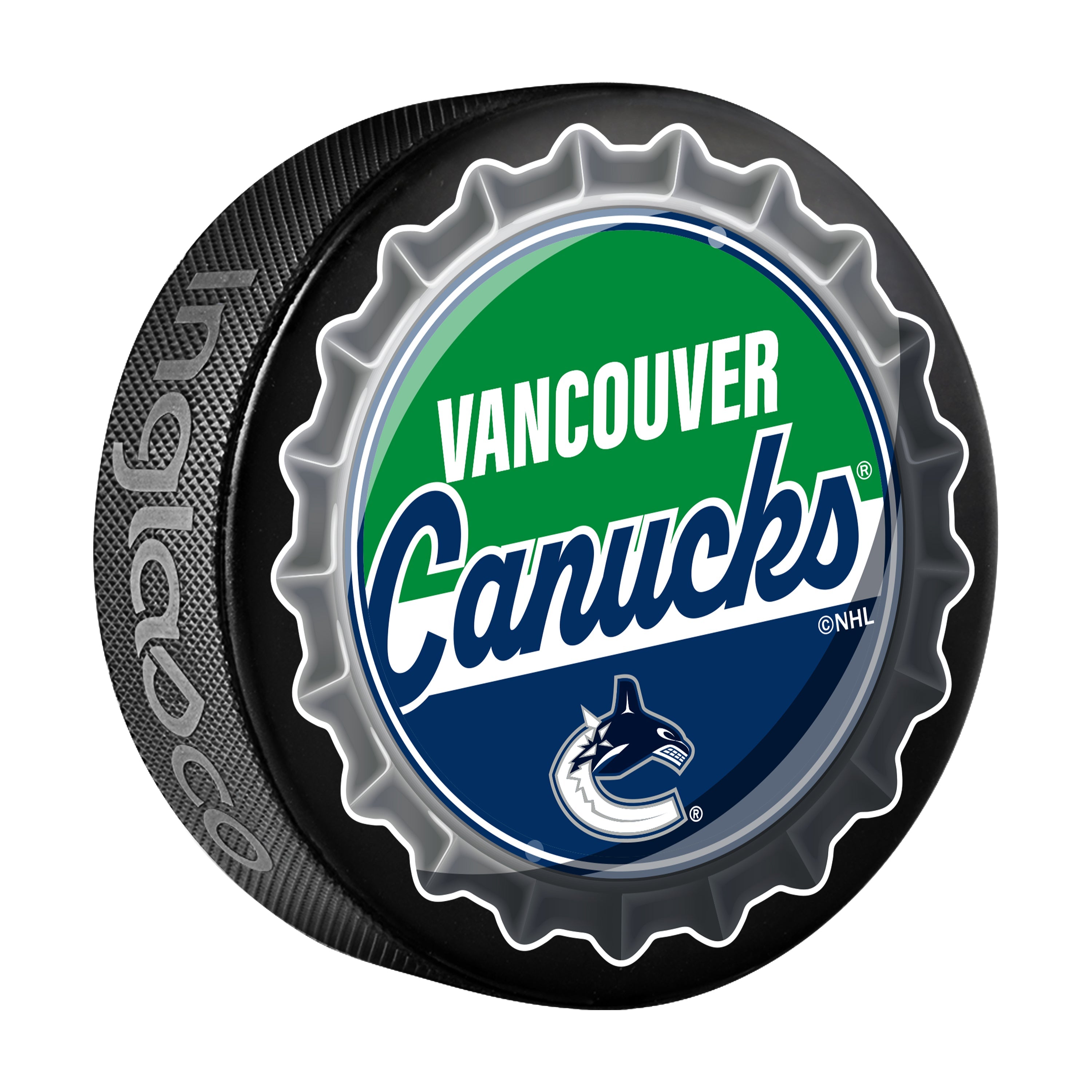 Vancouver Canucks Hockey Puck Bottle Opener