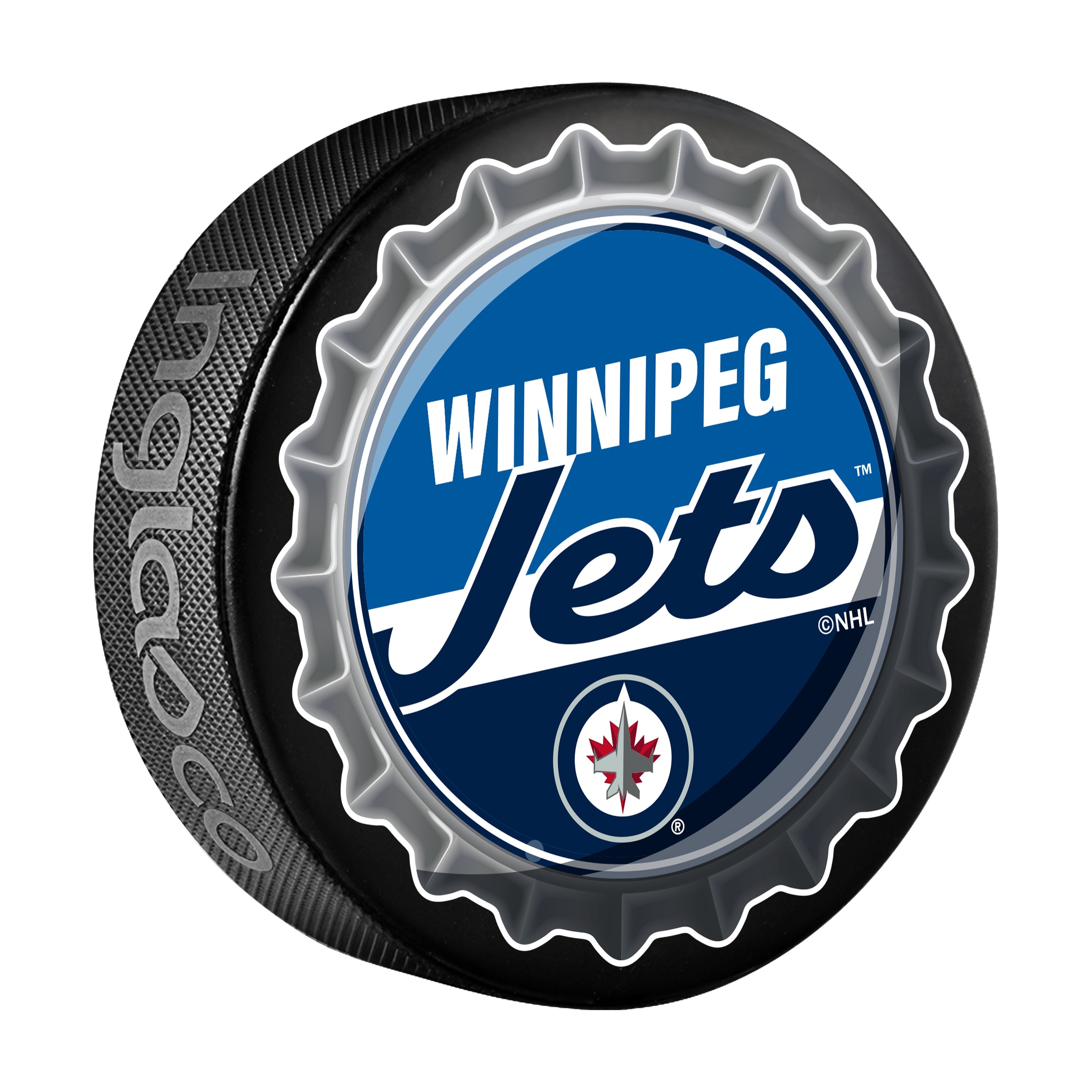 Winnipeg Jets Hockey Puck Bottle Opener