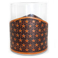 Whiskey Glass Leather Wrap - Stars and Stripes Horizontal Rocks Glass