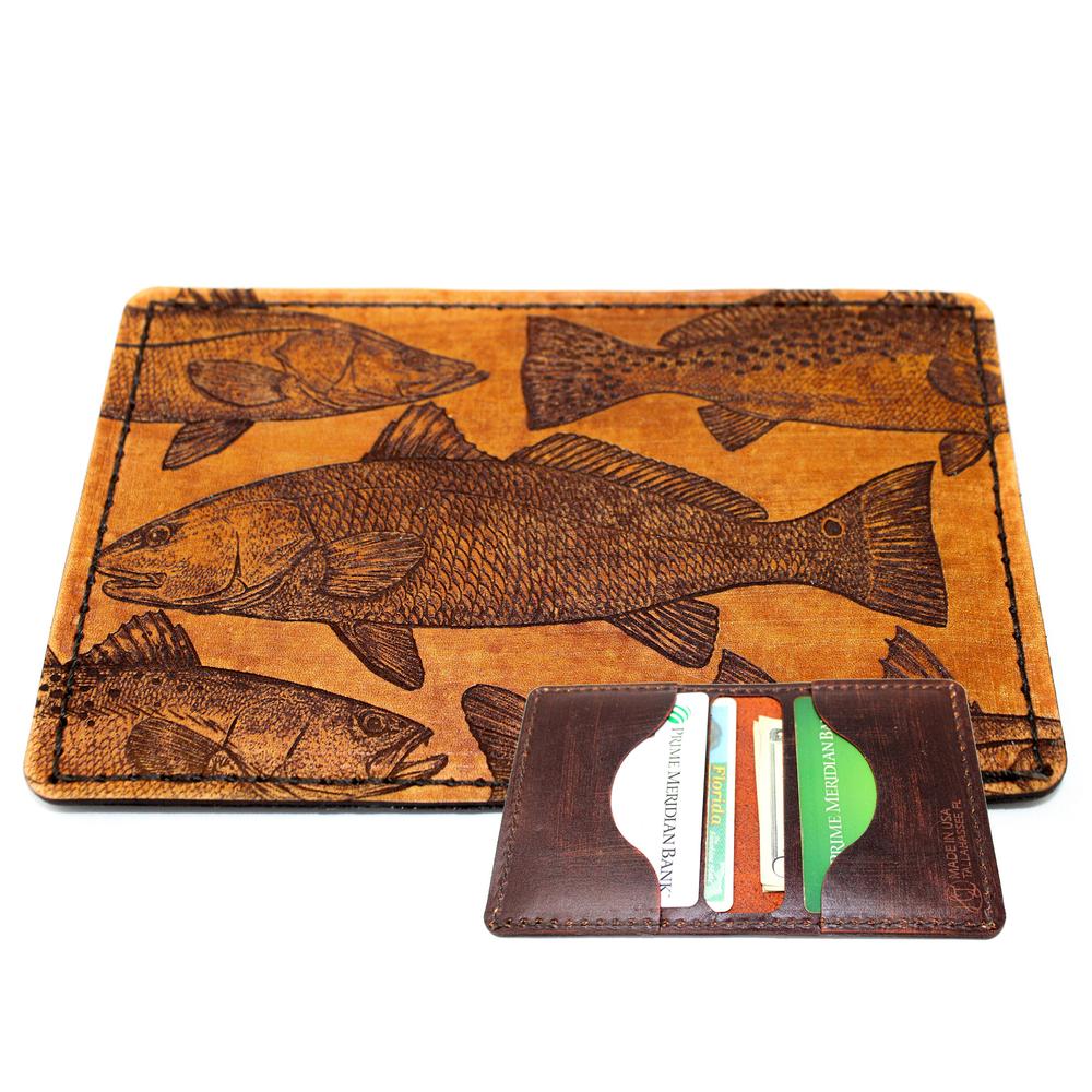 Handcrafted Leather Original Mens Wallet -  FL Inshore Slam