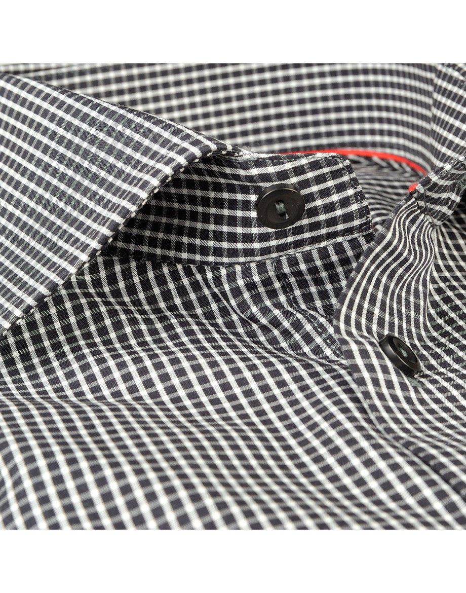 Made in Italy Dress Shirts// Black Check- contemporary fit- Final Sale