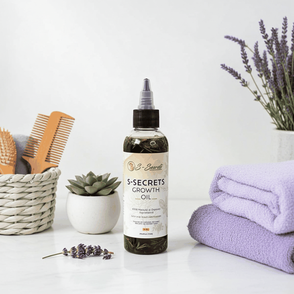 S-Secrets Scalp Stimulator Hair Growth Oil 4oz - Herbal Biotin & Essential Oils for All Hair Types