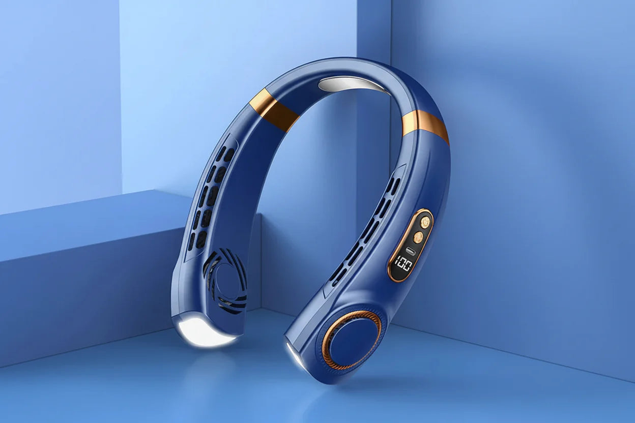Portable Neck Fan with LED Digital Display