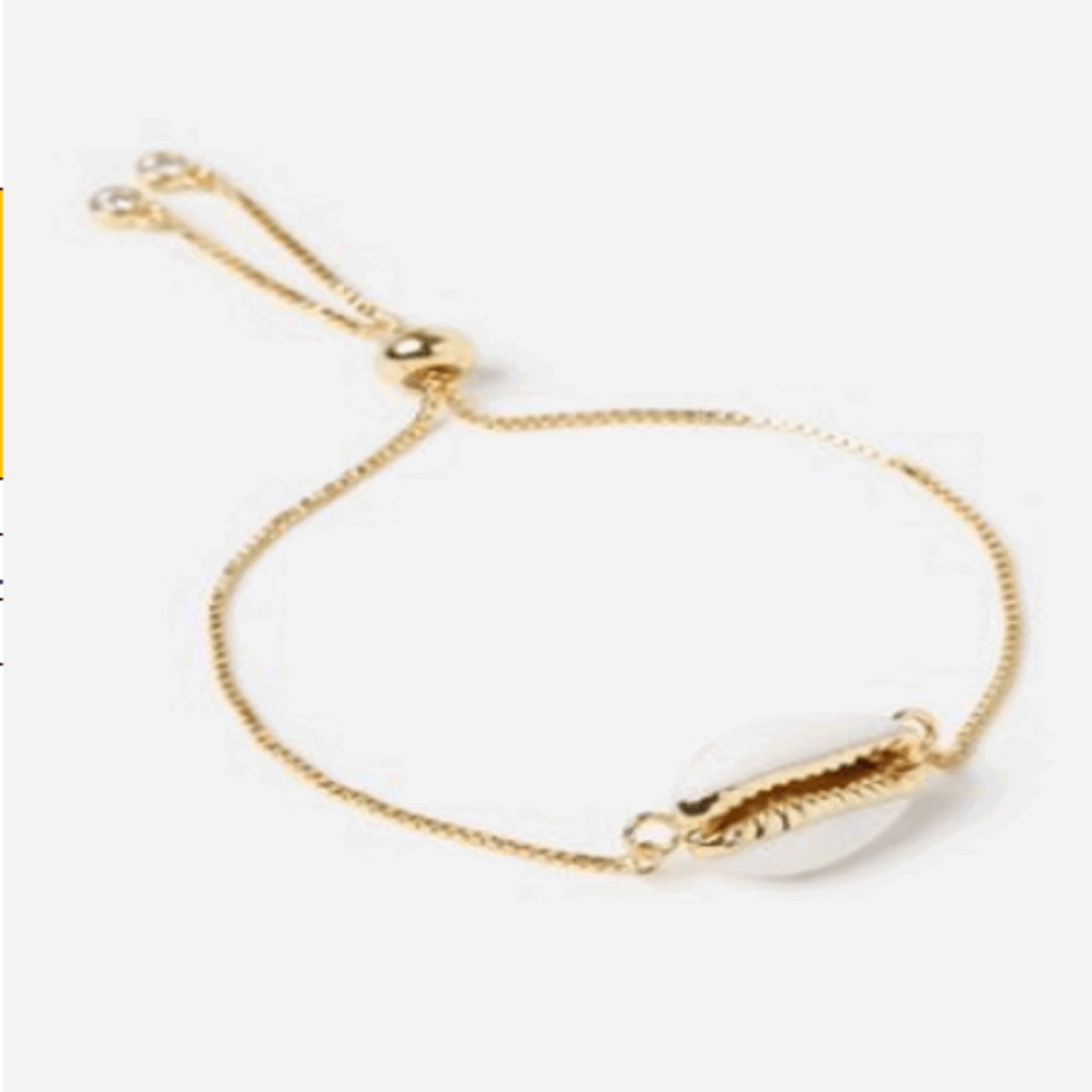 Seashell Bracelet with Adjustable Spring Closure