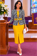 Tally Taylor Dress 9429C-Mustard/Print