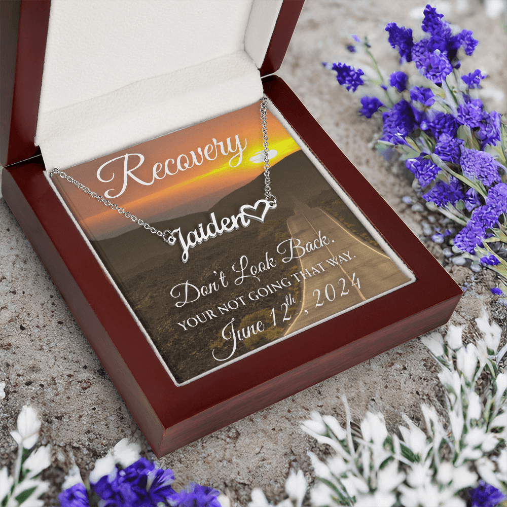 Custom Recovery Name Necklace |  Inspiring Sobriety | Don't Look Back, You're Not Going That Way