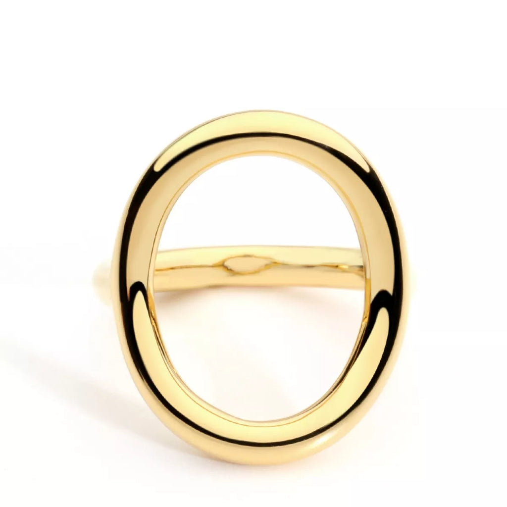 18K Gold-Plated Copper Round Ring