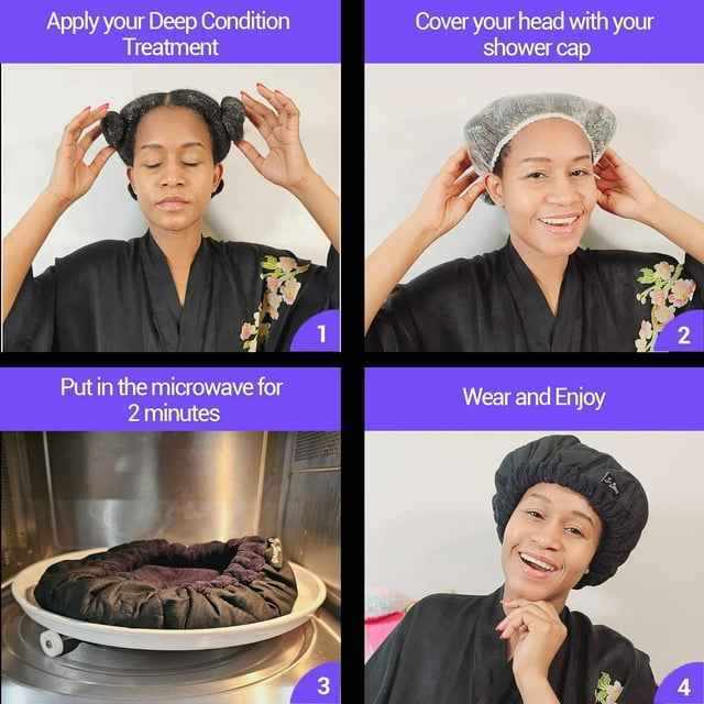 S-Secrets Flaxseed Deep Conditioning Heat Cap for Moisture, Elasticity, and Healthy Hair Growth – Cordless and Microwave-Ready Spa Cap