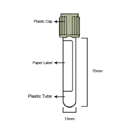 Gray Top 13x75mm, 4ml, PET (Glucose Tube)