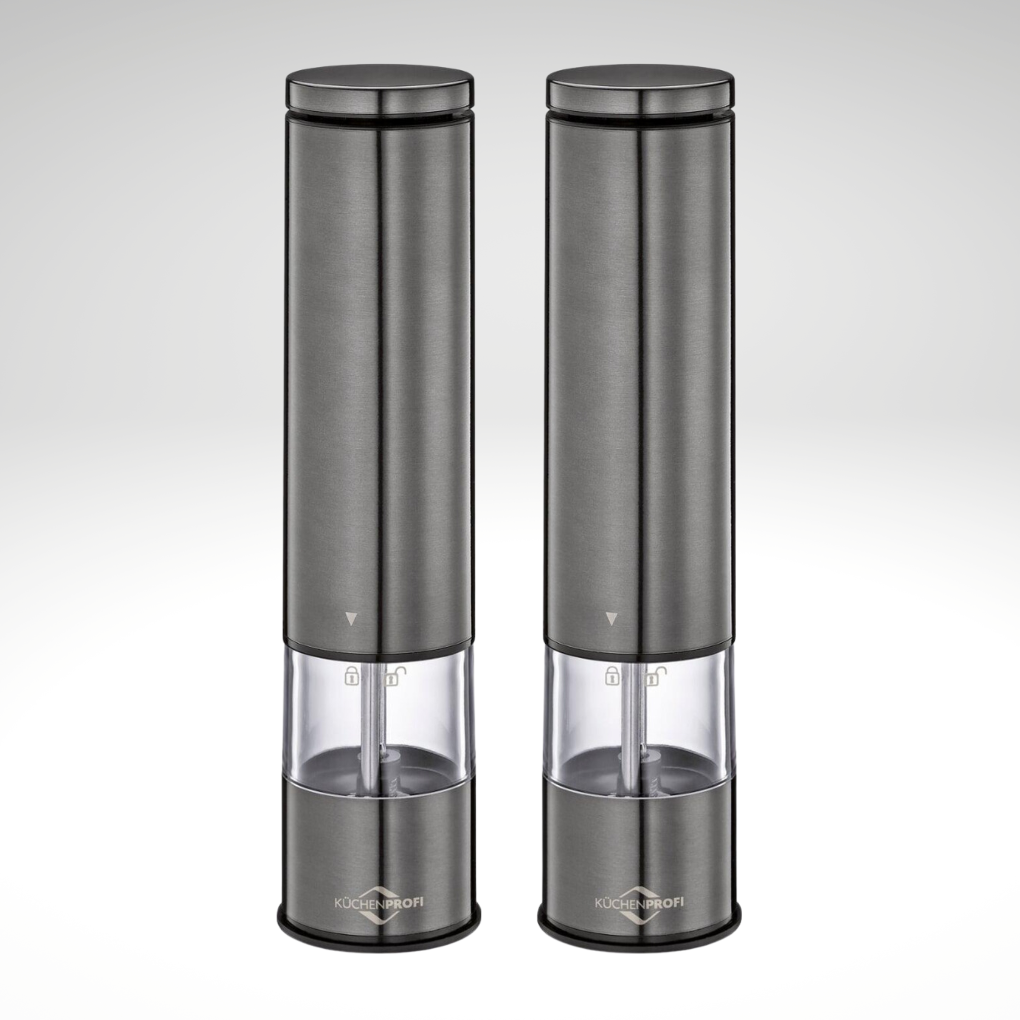 "Boston" Electric Salt and Pepper Mill, s/s, acrylic, 2" dia. x 9"