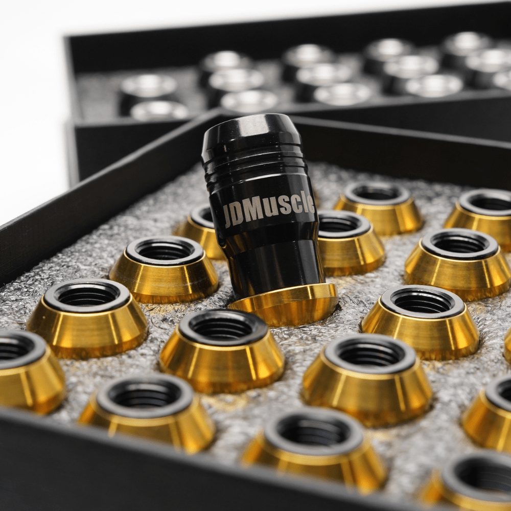 JDMuscle Titanium Lug Nuts 12x1.25 [Universal Fitment-Subaru Nissan Inifiniti, Incl. 22+ WRX, 15-21 WRX/STI]