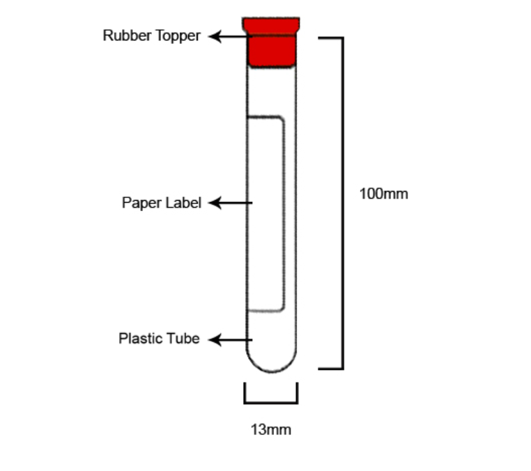 RUBBER RED TOP 10ML (PLASTIC) SERUM TUBE CLOT ACTIVATOR