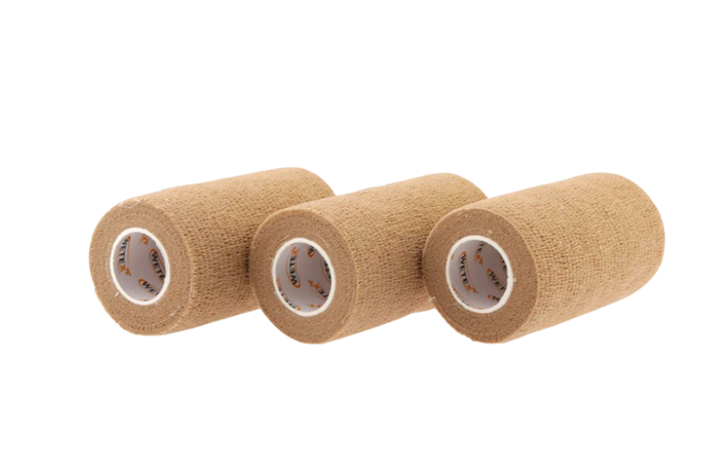 Self-Adhesive Brown Elastic Bandage (4 in x 5 yds) - Large (144pcs)