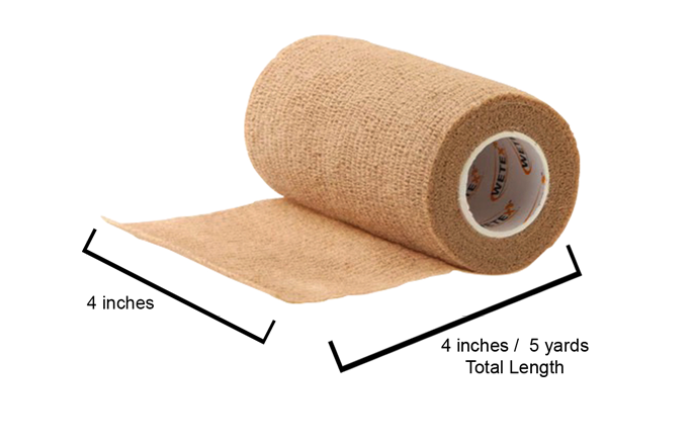 Self-Adhesive Brown Elastic Bandage (4 in x 5 yds) - Large (144pcs)